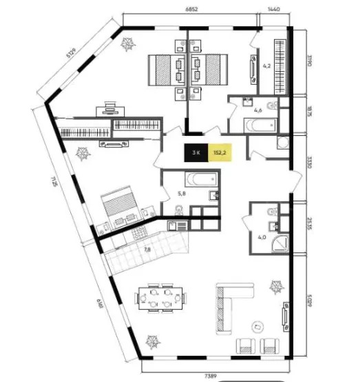 Продажа квартиры площадью 152.2 м² 5 этаж в TITUL на Серебрянической по адресу Чистые Пруды, Серебряническая наб. 7